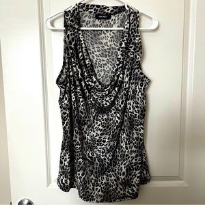 Nine West 2X Leopard Plus Size Blouse Tank